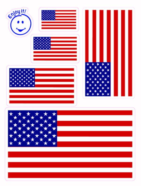Traditional U.S.A. Flag Car Stickers-11