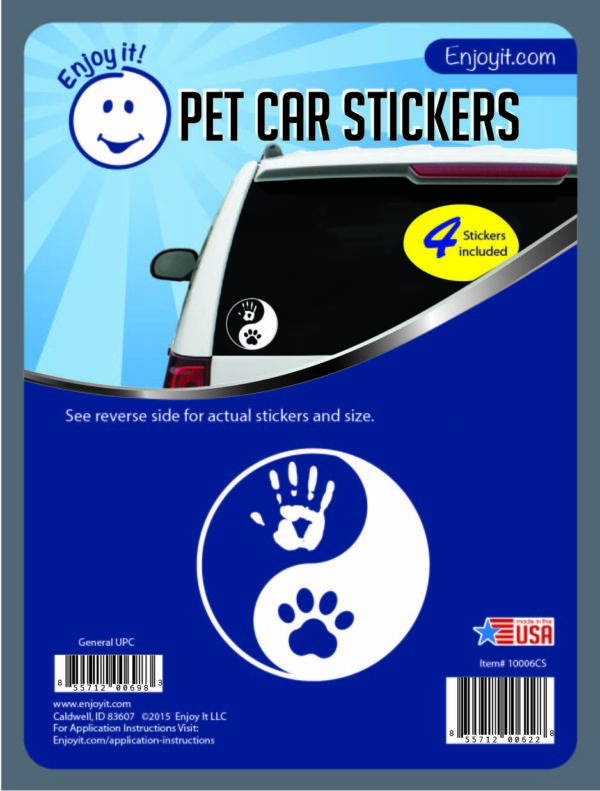 Yin Yang Hand and Paw Car Stickers-0