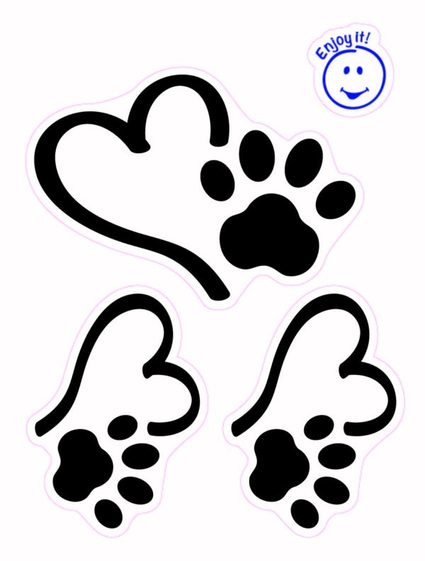Heart and Paw Car Stickers-24