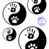 Yin Yang Hand and Paw Car Stickers-31