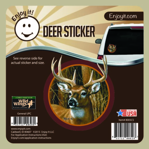 Whitetail Deer Head (Round) Car Sticker-0