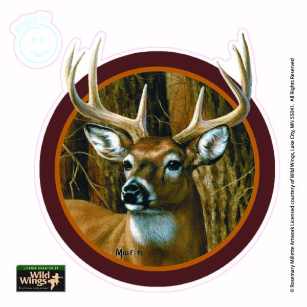 Whitetail Deer Head (Round) Car Sticker-41