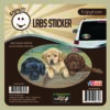 Lab Puppies Full Color Car Sticker-0