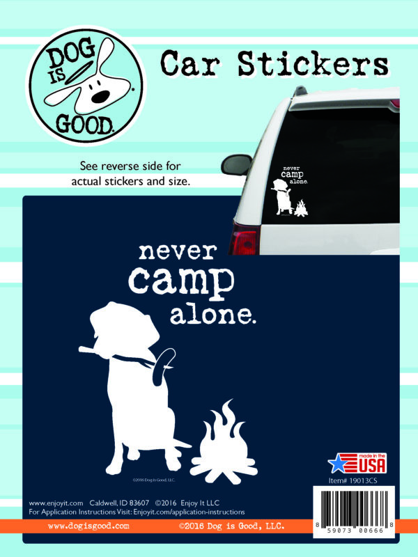 Never Camp Alone Car Sticker-0