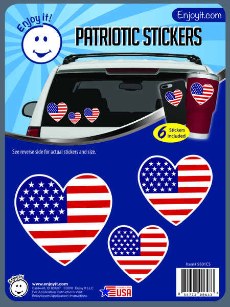 Hearts U.S.A. Flag Stickers-0
