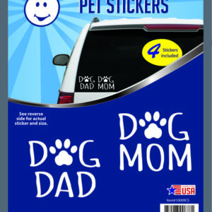 Dog Mom and Dad with Paw Car Stickers-0
