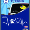 Heart Beat with Paw Car Stickers-0