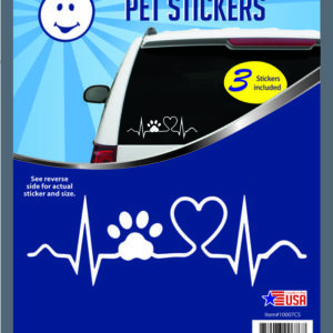 Heart Beat with Paw Car Stickers-0