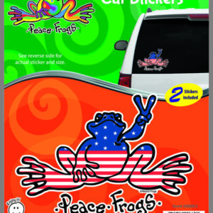 U.S.A. Peace Frogs Car Sticker-0
