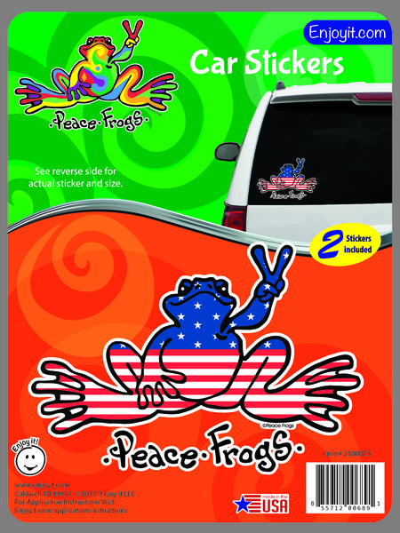 U.S.A. Peace Frogs Car Sticker-0