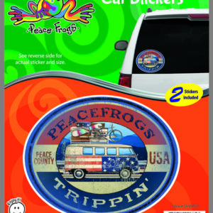 Trippin' Peace Frogs Car Sticker-0
