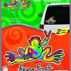 Multi-Color Peace Frogs Car Sticker-0