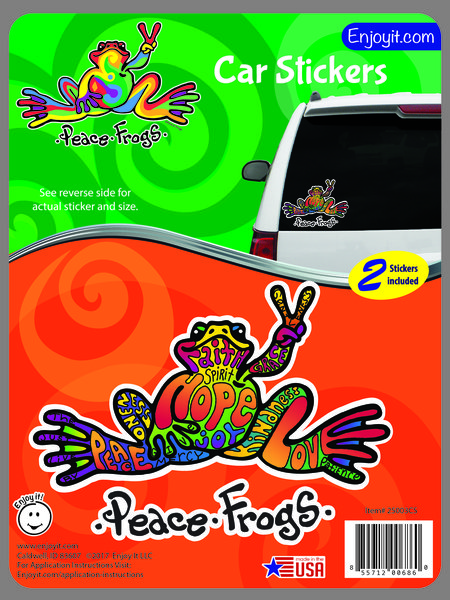 Hope Peace Frogs Car Sticker-0
