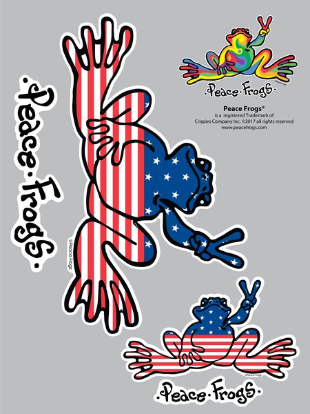 U.S.A. Peace Frogs Car Sticker-288
