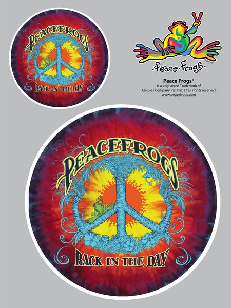 Back in the Day Peace Frogs Car Sticker-301