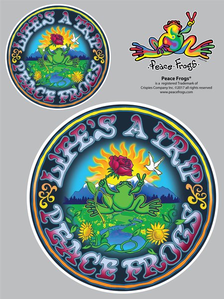 Lifes a Trip Peace Frogs Car Sticker-307